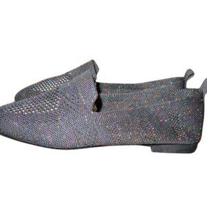 Chinese Snap Heart Sparkle canvas moccasins flats driving shoes size 235 or 7 or